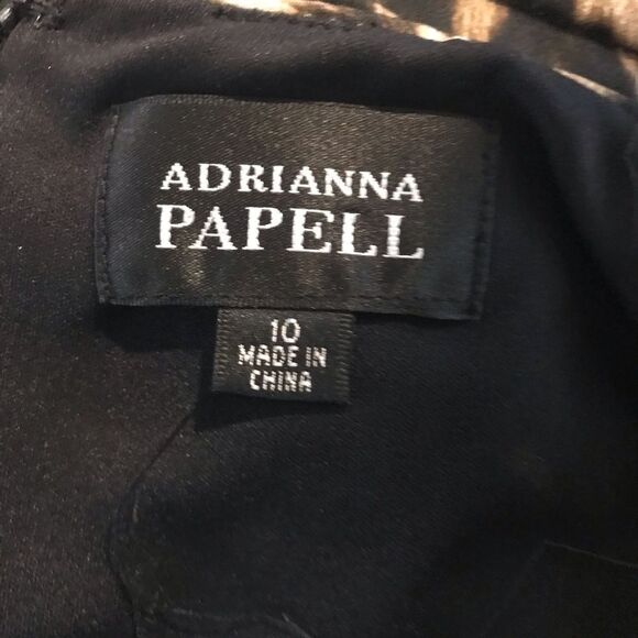 Adrianna Papell Sheath Midi Dress Size10 Gold & Black Animal Print Sleeveless - Picture 8 of 9